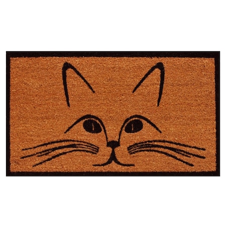 Configuracion 17 x 29 in. Purrfection Rectangular Doormat Natural & Black CO2841990